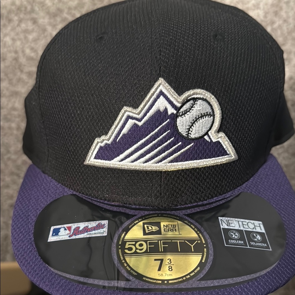 New Era Black and Purple Rockies Game Cap